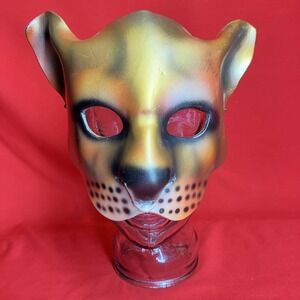 Lioness Leather Mask / Signed / Cougar‎ Puma Panther Mountain Lion / LARP / Flaw
